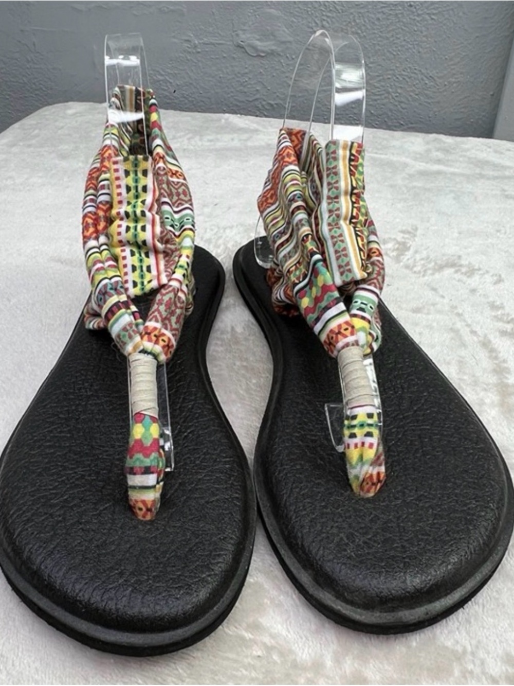 Sanuk Yoga Sling Sandals size 8 Women Multi Color Stripe Print - Picture 5 of 5